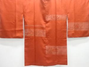 未使用品　透かし織草花模様刺繍ロング絵羽道行コート